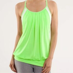 Lululemon "no limits" neon green tank